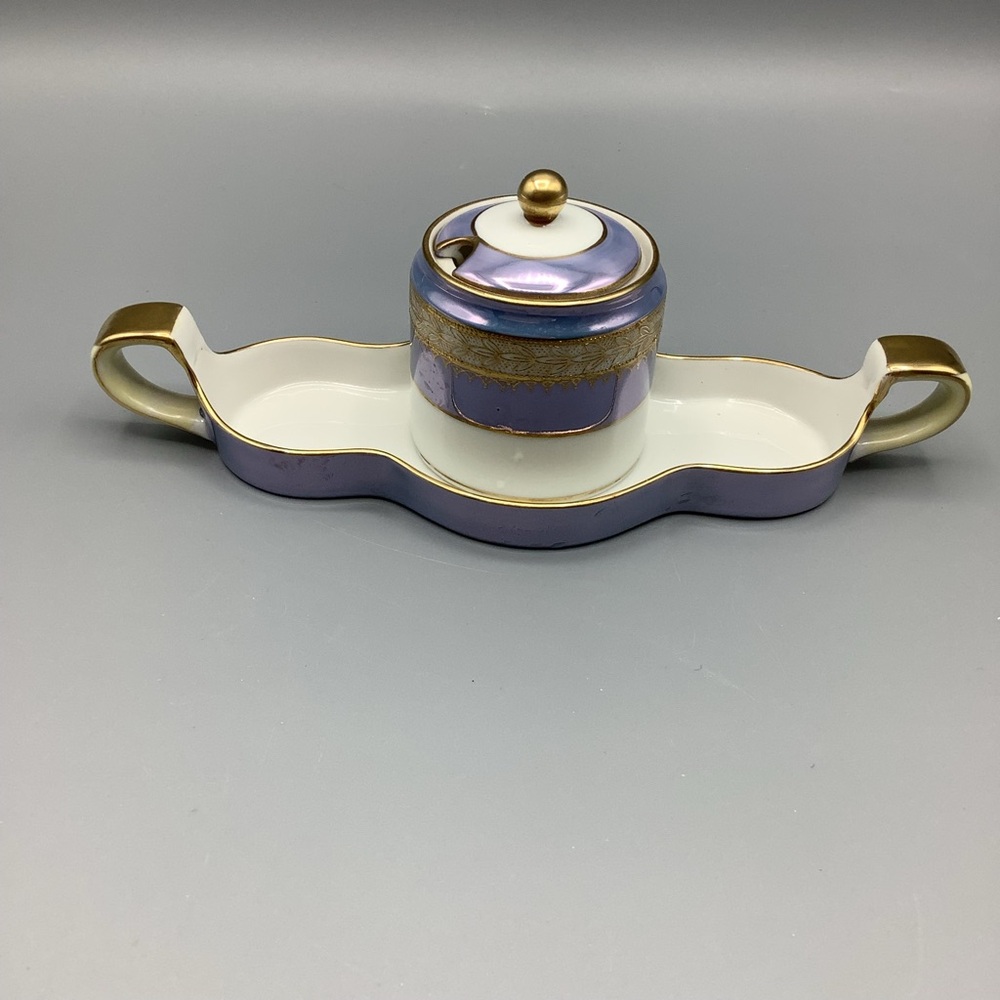 Vintage Noritake Purple Gold Ceramic Sugar /Spice Tray